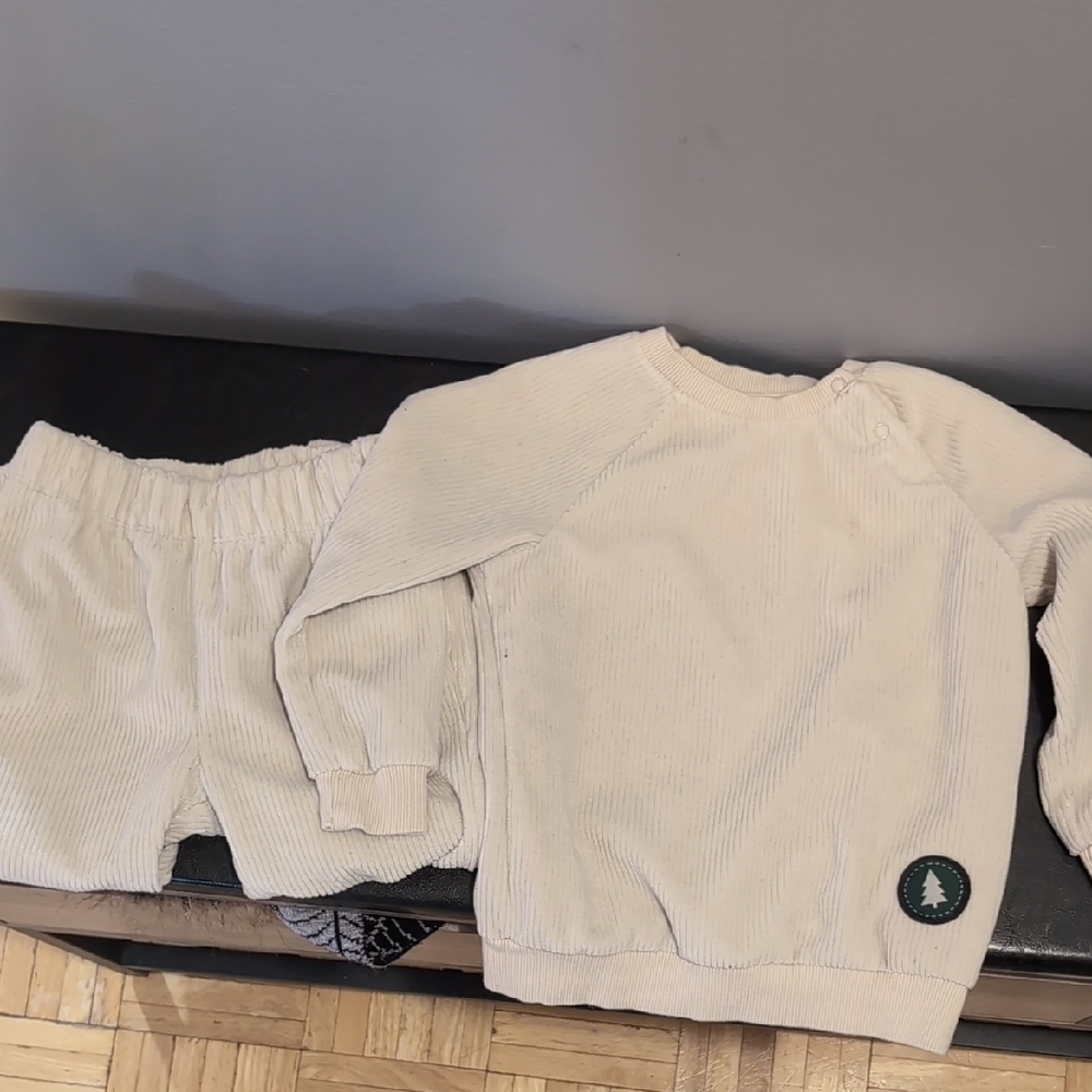 Cream Corduroy Baby Outfit